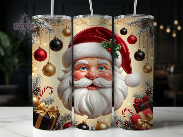 Christmas Red Black Gold Santa 20oz Tumbler, Red Black Gold Santa, Christmas Santa, Red Gold Santa, Black Gold Santa, Santa Tumbler, Christmas Santa PNG, Red Gold Christmas Sublimation SvggirlplusArt 