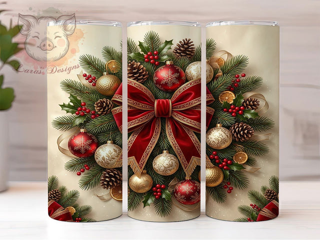 Christmas Red Bow 20oz Tumbler, Christmas Red Bow, Red Bow Tumbler, Christmas Bow PNG, Red Bow PNG, Red Bow Tumbler Wrap, Christmas Bow Wrap, 20oz Tumbler Wrap Sublimation Lara' s Designs 
