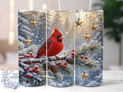 Christmas Red Cardinal 20oz Tumbler, Christmas Cardinal, Red Cardinal, Cardinal Tumbler, Christmas Tumbler, Red Cardinal PNG, Cardinal Tumbler PNG, Winter Cardinal Sublimation ToriDesigns 