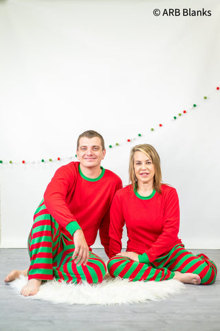 CHRISTMAS: Red & Green Striped Collection Physical ARB Blanks Adult XS 