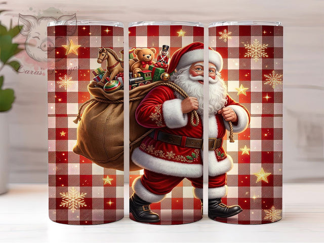 Christmas Red Plaid Santa 20oz Tumbler, Christmas Red Plaid, Red Plaid Santa, Plaid Santa Tumbler, Christmas Santa PNG, Red Plaid Santa PNG, Santa Tumbler Wrap, 20oz Tumbler Wrap Sublimation Lara' s Designs 