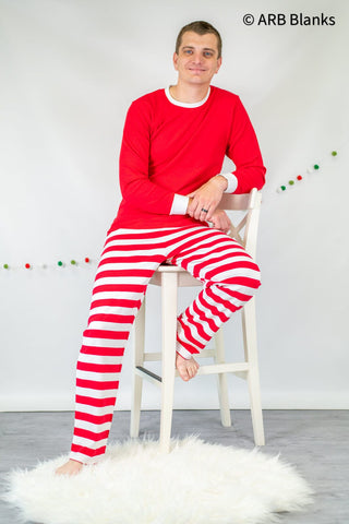 CHRISTMAS: Red & White Striped Collection Pajamas ARB Blanks 