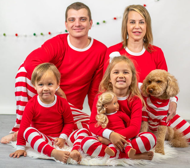 CHRISTMAS: Red & White Striped Collection Pajamas ARB Blanks 
