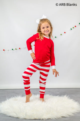 CHRISTMAS: Red & White Striped Collection Pajamas ARB Blanks 