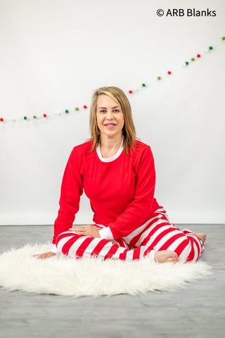 CHRISTMAS: Red & White Striped Collection Pajamas ARB Blanks 