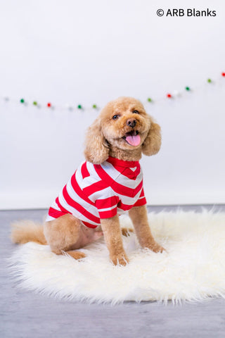 CHRISTMAS: Red & White Striped Collection Pajamas ARB Blanks Dog XS 