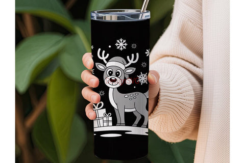 Christmas Reindeer 20oz Tumbler Wrap Sublimation DesignSVG 