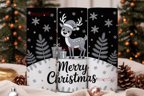Christmas Reindeer 20oz Tumbler Wrap Sublimation DesignSVG 