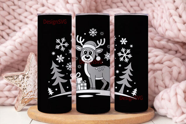 Christmas Reindeer 20oz Tumbler Wrap Sublimation DesignSVG 