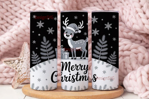 Christmas Reindeer 20oz Tumbler Wrap Sublimation DesignSVG 