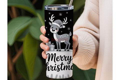 Christmas Reindeer 20oz Tumbler Wrap Sublimation DesignSVG 