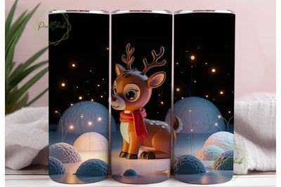 Christmas Reindeer 20oz Tumbler Wrap Sublimation PixelChick 