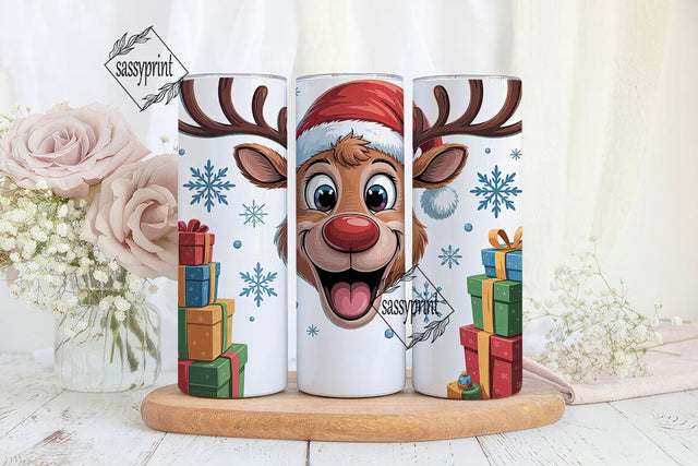 Christmas Reindeer 20oz Tumbler Wrap Sublimation sassyprint 