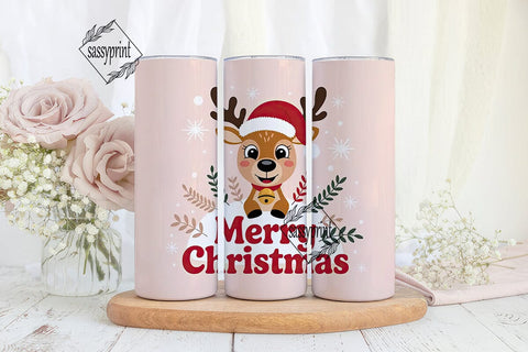 Christmas Reindeer 20oz Tumbler Wrap Sublimation sassyprint 