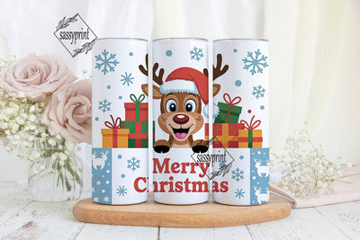 Christmas Reindeer 20oz Tumbler Wrap Sublimation sassyprint 