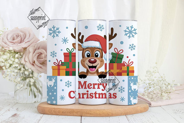 Christmas Reindeer 20oz Tumbler Wrap Sublimation sassyprint 
