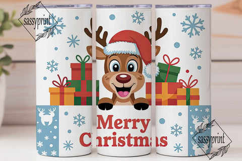 Christmas Reindeer 20oz Tumbler Wrap Sublimation sassyprint 