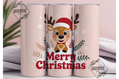 Christmas Reindeer 20oz Tumbler Wrap Sublimation sassyprint 