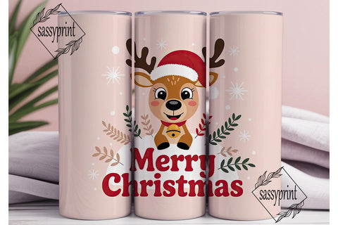 Christmas Reindeer 20oz Tumbler Wrap Sublimation sassyprint 