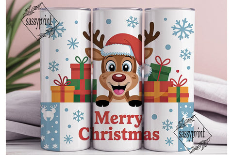 Christmas Reindeer 20oz Tumbler Wrap Sublimation sassyprint 