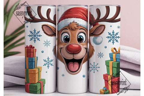 Christmas Reindeer 20oz Tumbler Wrap Sublimation sassyprint 