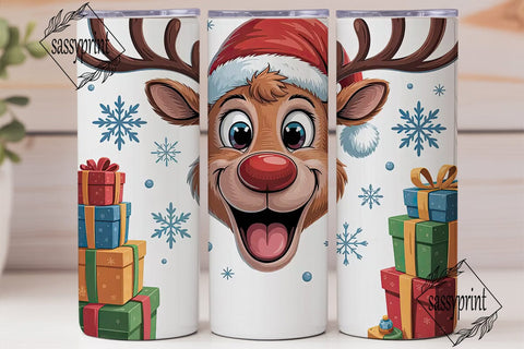 Christmas Reindeer 20oz Tumbler Wrap Sublimation sassyprint 