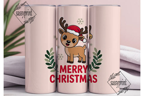 Christmas Reindeer 20oz Tumbler Wrap Sublimation sassyprint 