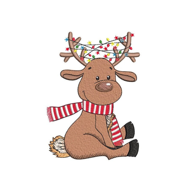 Christmas Reindeer Embroidery Design, 3 sizes, Instant Download Embroidery/Applique DESIGNS Nino Nadaraia 