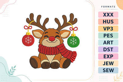 Christmas Reindeer Embroidery Design For Machine -Small size Embroidery/Applique DESIGNS sg embroidery 