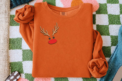 Christmas Reindeer Face Embroidery Design SVG DesignDestine 