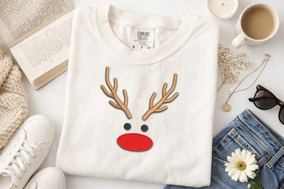Christmas Reindeer Face Embroidery Design SVG DesignDestine 