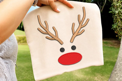 Christmas Reindeer Face Embroidery Design SVG DesignDestine 
