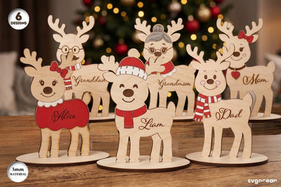 Christmas Reindeer Family SVG Bundle SVG SvgOcean 