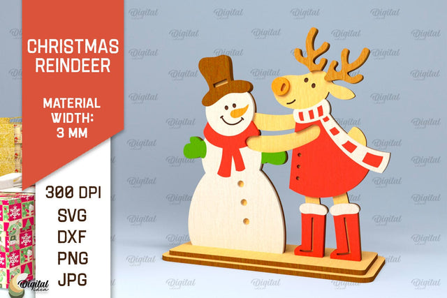 Christmas Reindeer Laser Cut. Christmas Deer SVG Design SVG Evgenyia Guschina 