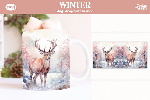 Christmas Reindeer Mug Wrap Bundle Sublimation Carla C Designs 