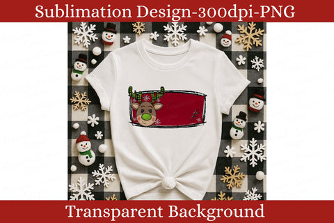 Christmas Reindeer Name Plate PNG, Holiday Chalkboard Sign, Personalized Name Design, Christmas Sublimation Design Digital Download Sublimation Keepsake Treasures Designs LLC. 