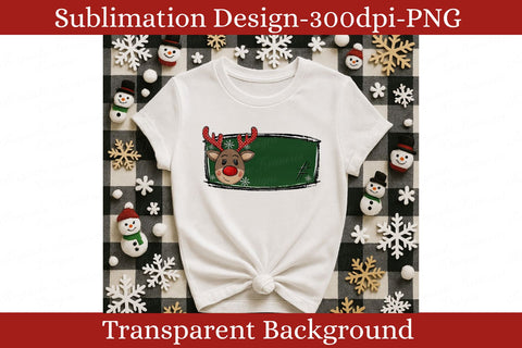 Christmas Reindeer Name Plate PNG, Holiday Chalkboard Sign, Personalized Name Design, Christmas Sublimation Design Digital Download Sublimation Keepsake Treasures Designs LLC. 