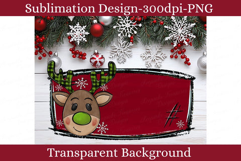 Christmas Reindeer Name Plate PNG, Holiday Chalkboard Sign, Personalized Name Design, Christmas Sublimation Design Digital Download Sublimation Keepsake Treasures Designs LLC. 