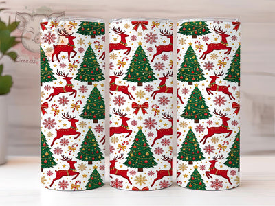 Christmas Reindeer Pattern 20oz Tumbler, Christmas Reindeer, Reindeer Pattern, Christmas Pattern, Reindeer Tumbler, Pattern Tumbler, 20oz Tumbler Wrap, Reindeer PNG Sublimation Lara' s Designs 