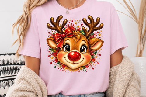 Christmas Reindeer Red Nose PNG Sublimation nirmal108roy 