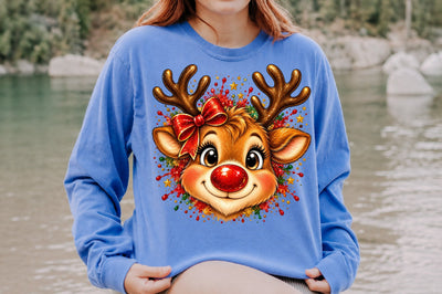Christmas Reindeer Red Nose PNG Sublimation nirmal108roy 