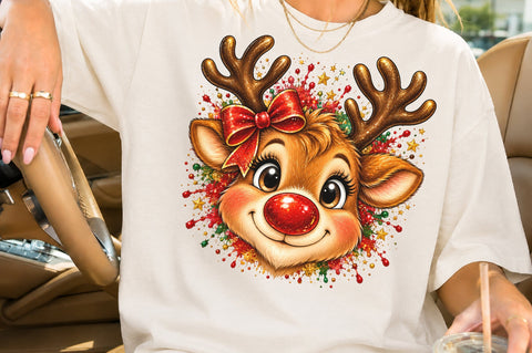Christmas Reindeer Red Nose PNG Sublimation nirmal108roy 