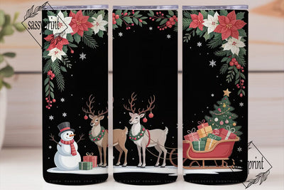 Christmas Reindeer Sleigh 20oz Tumbler Sublimation sassyprint 