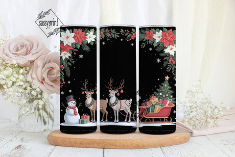 Christmas Reindeer Sleigh 20oz Tumbler Sublimation sassyprint 