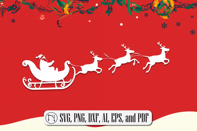 Christmas Reindeer Sleigh SVG Cut File SVG MD JOYNAL ABDIN 