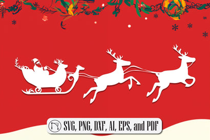 Christmas Reindeer Sleigh SVG Cut File SVG MD JOYNAL ABDIN 