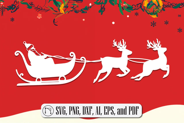 Christmas Reindeer Sleigh SVG Cut File SVG MD JOYNAL ABDIN 