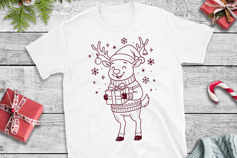 Christmas Reindeer SVG Cut Files | 4 Cute Hot Cocoa & Lights Designs for Cricut SVG Tafti Art 