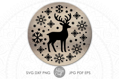 Christmas reindeer SVG, cut files, reindeer silhouette SVG SVG Artisan Craft SVG 