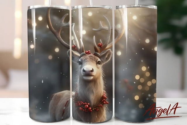 Christmas Reindeer / tumbler deer / Christmas animals PNG Sublimation Angelina Semenova 